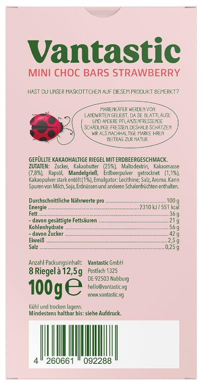 Vantastic Mini-Chocbars Strawberry 100g