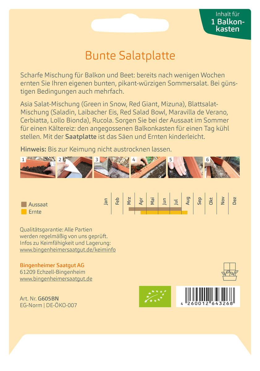 Bingenheimer Saatgut Bunte Salatplatte