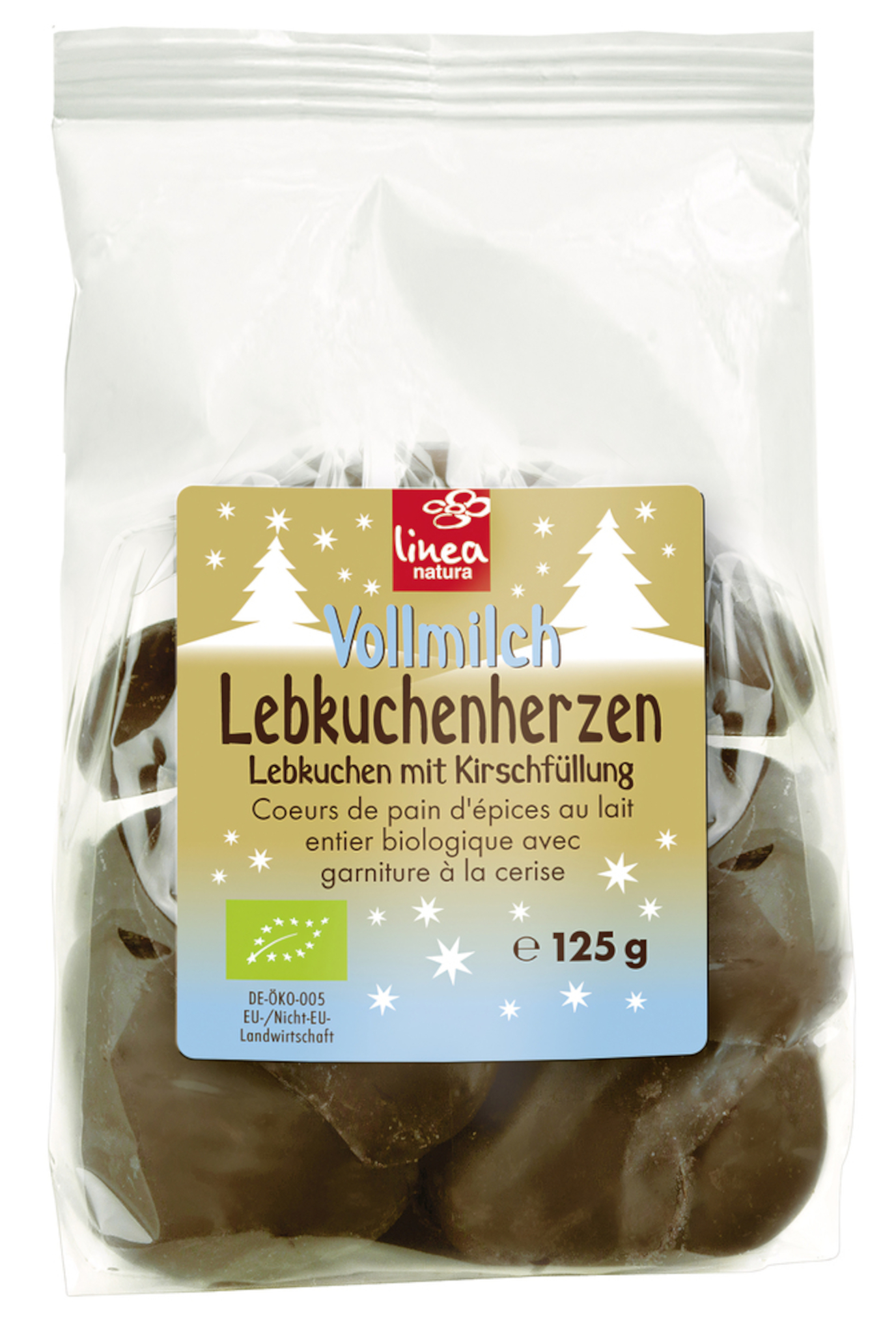 Bio Lebkuchenherzen Vollmilch mit Kirschfüllung 12 Stück