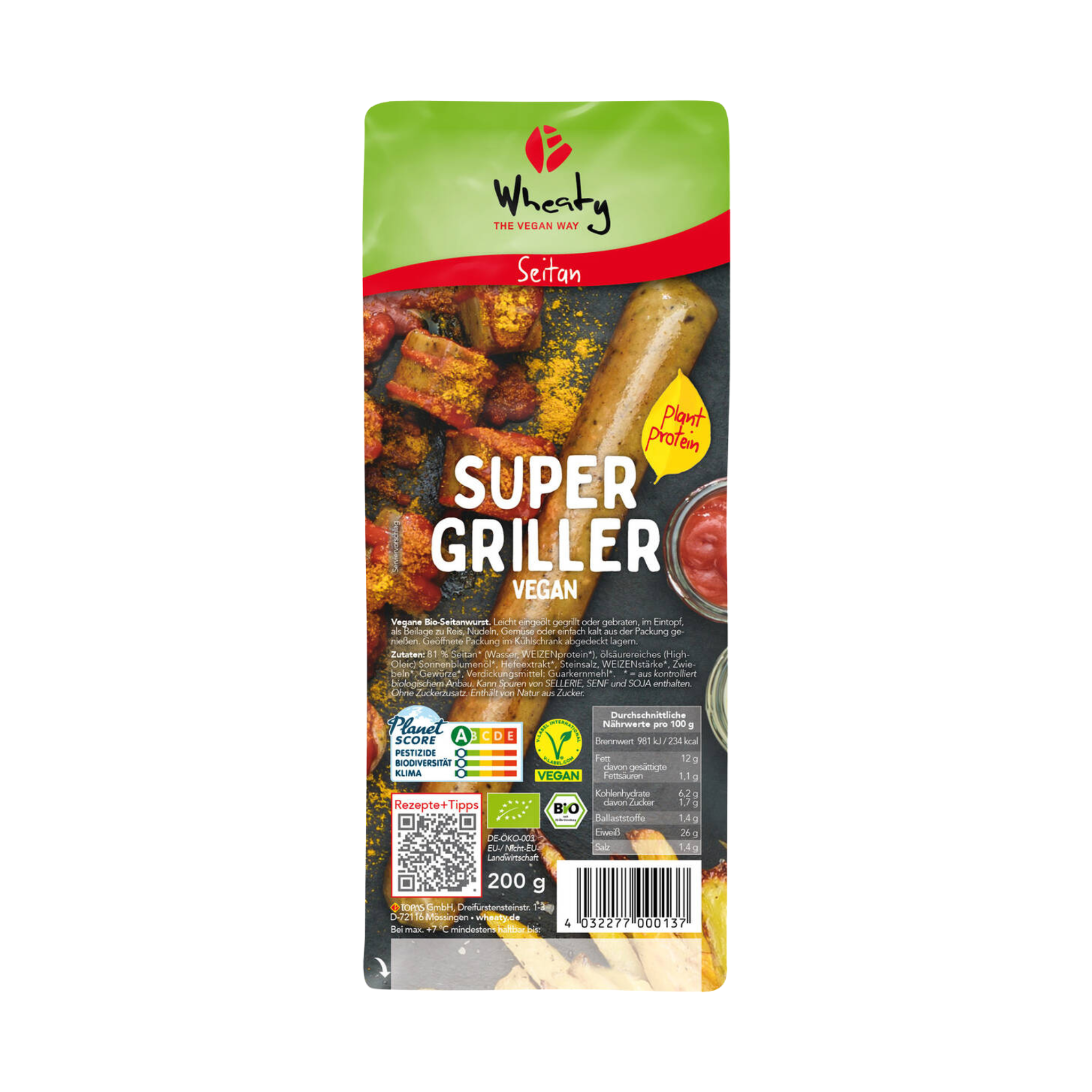 Wheaty Salsicce vegane bio da griglia
