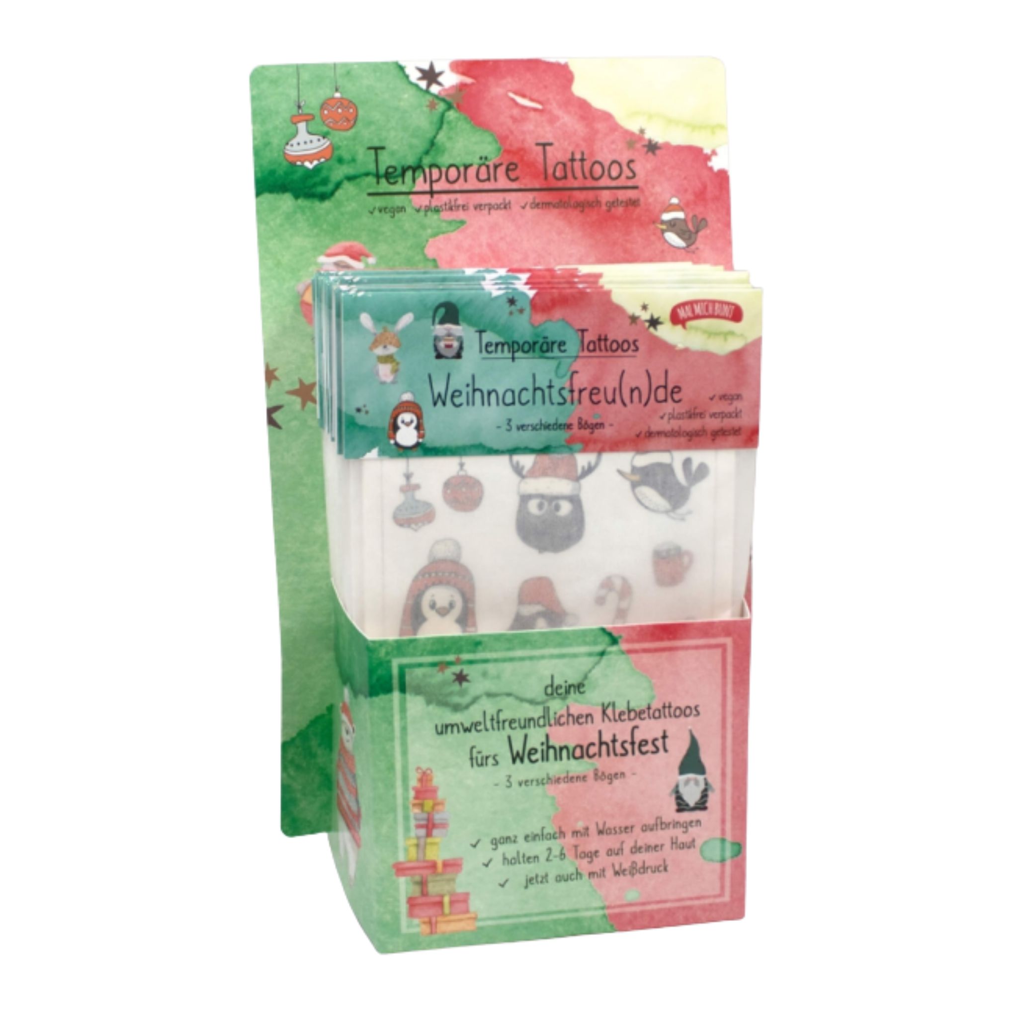 Tattoos Weihnachtsfreu(n)de 1x Display mit 18 Stück