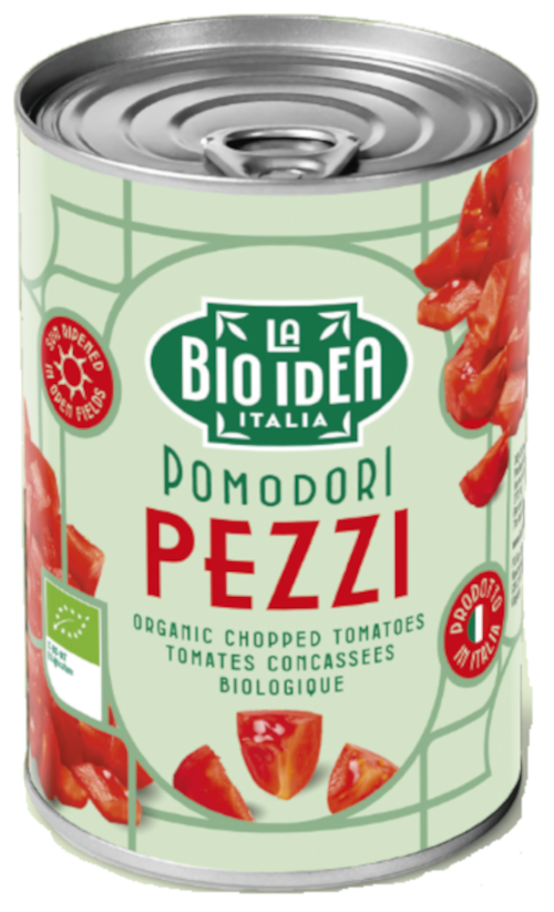 Morceaux de tomates bio au jus de tomate, 12x400g