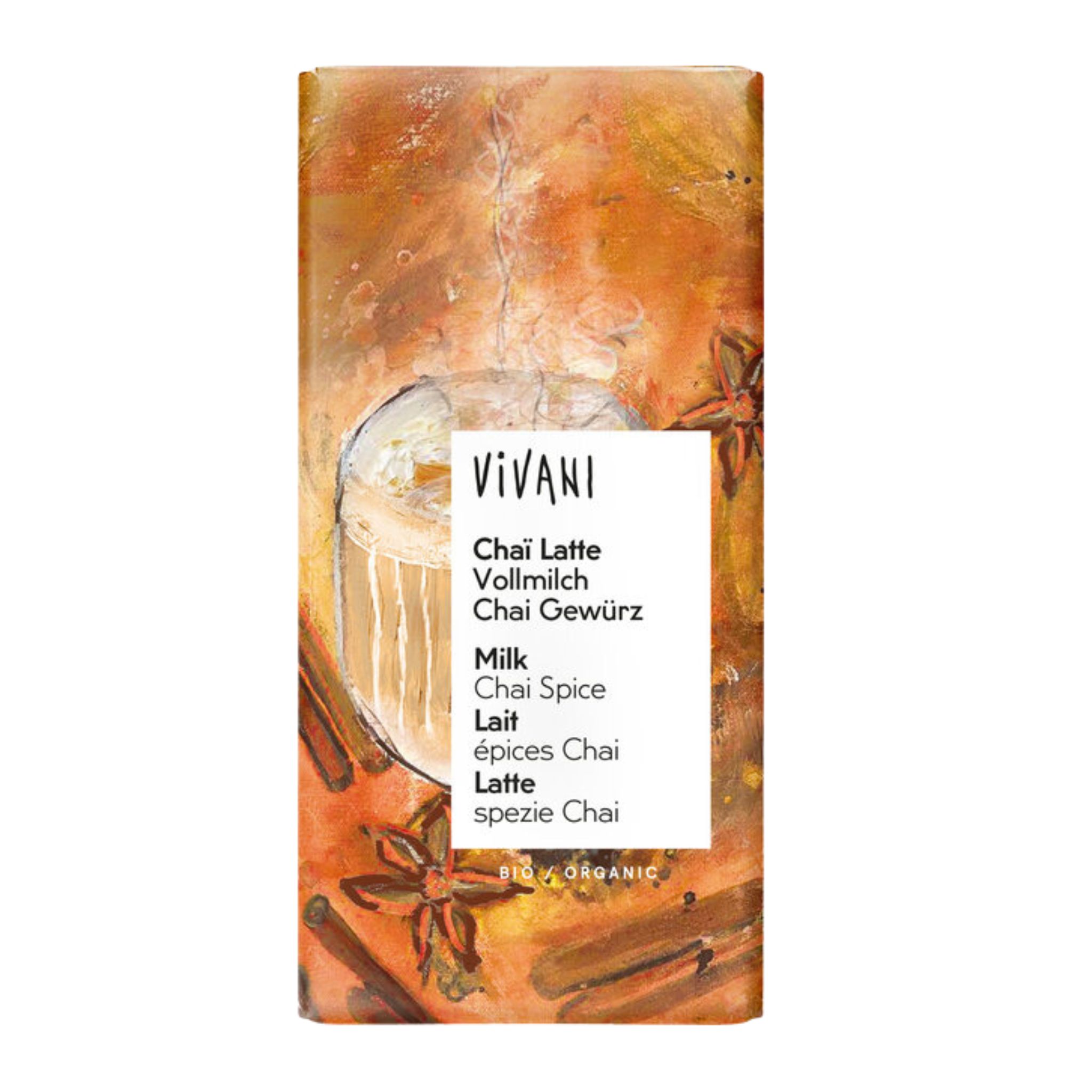 Vivani Cioccolato al latte biologico Chai Latte 80 g