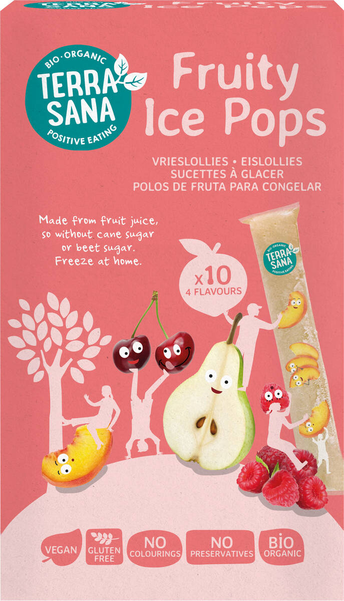 Lot de 6 glaces à l'eau bio aux fruits