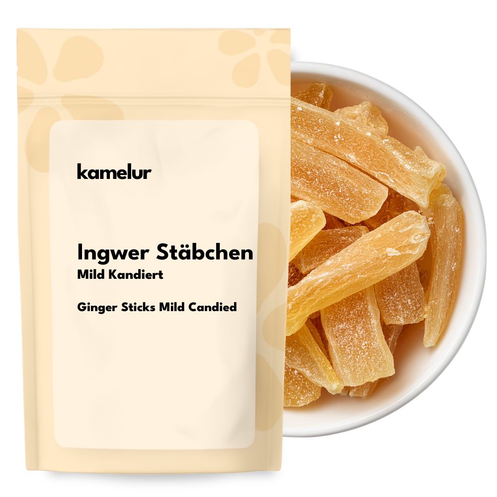 Bâtonnets de gingembre doux, confits