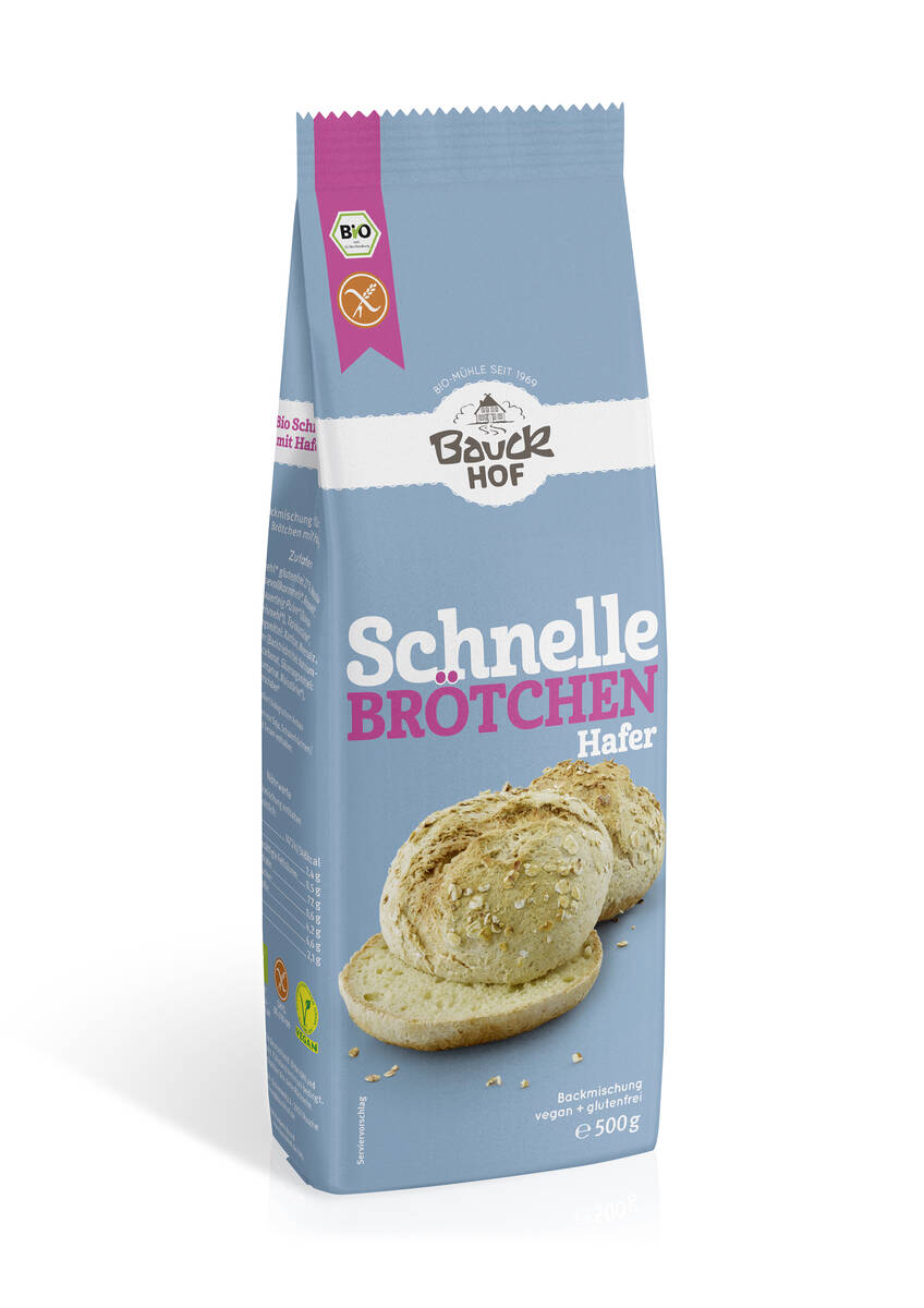 Bauckhof Bio Schnelle Brötchen mit Hafer glutenfrei