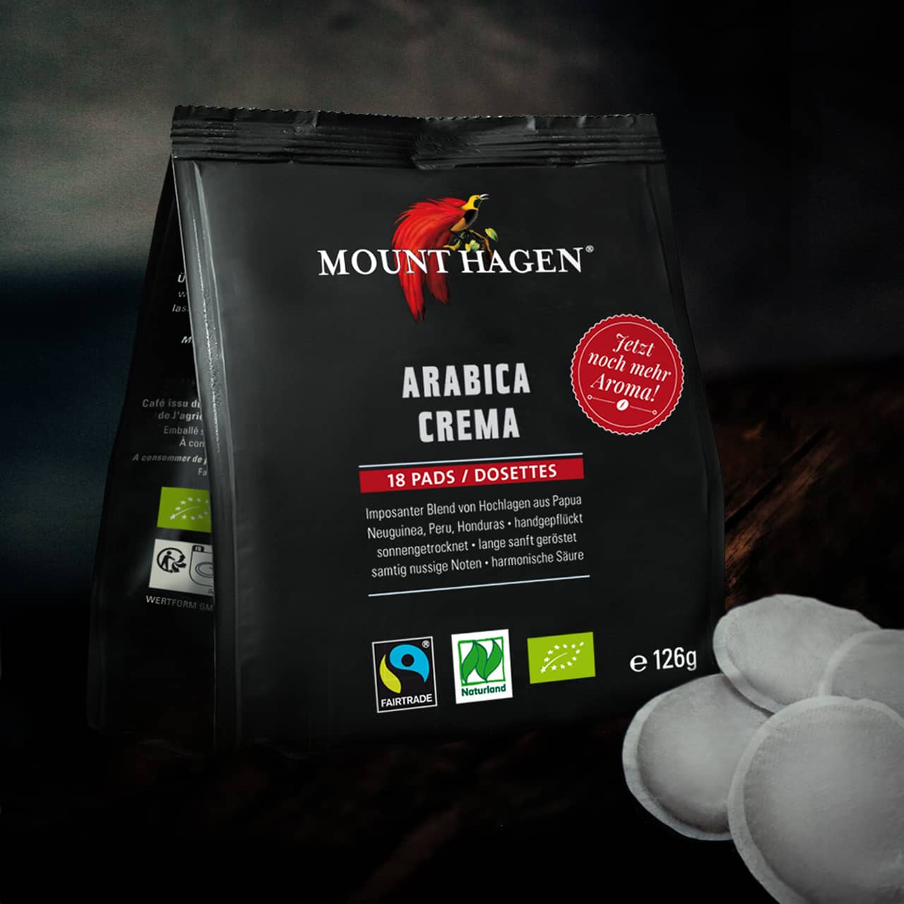 Mount Hagen Cialde di Caffè Arabica Crema Bio
