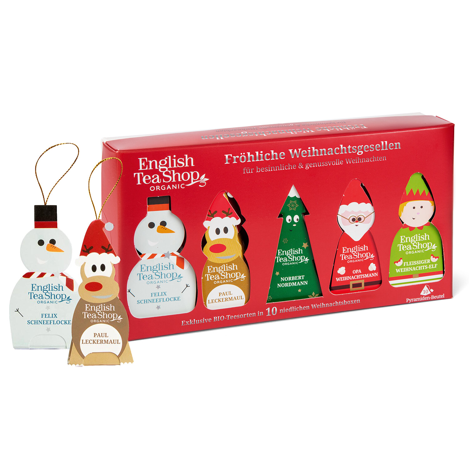 Confezione regalo di tè invernali English Tea Shop "Allegri compagni di Natale" 80g