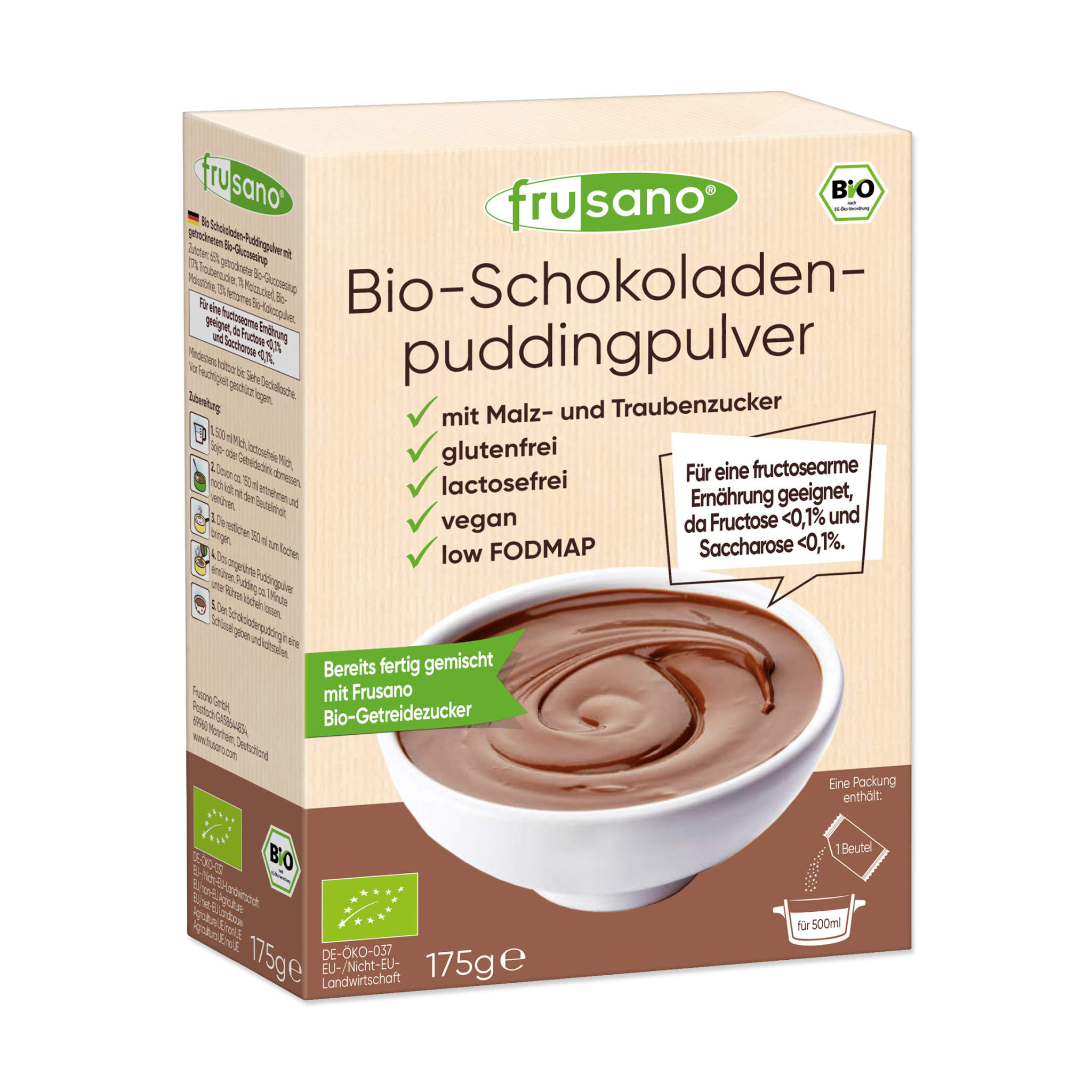 Frusano Preparato biologico per budino al cioccolato 175 g