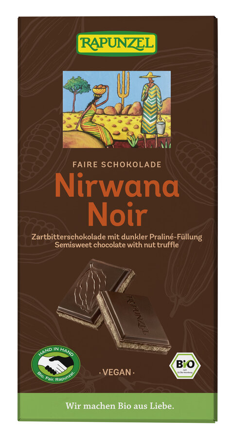 Rapunzel Cioccolato Nirwana Noir con ripieno pralinato scuro